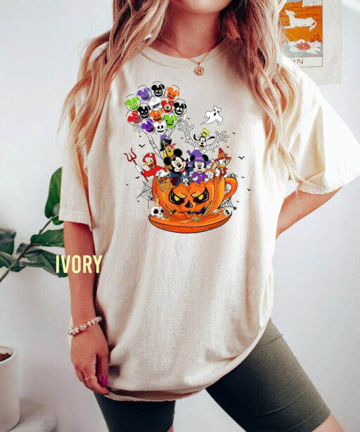 Disney Mickey And Friends Halloween Balloons Sweatshirt, Disney Halloween Balloons Comfort Color Shirt, Disney Trick Or Treat Unisex T-Shirt