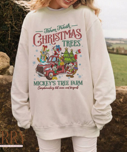 Disney Mickey Farm Fresh christmas trees shirt, mickey's tree farm shirt, Tree Farm Mouse and Friends xmas, mickey and friends christmas tee