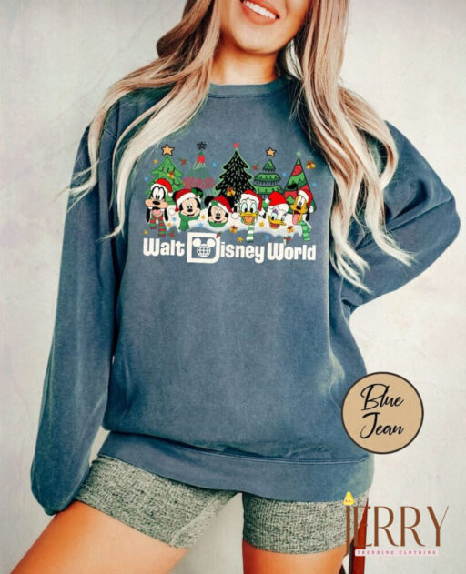 Disney Mickey Minnie Friends Sweatshirt, Mickey and Friends Christmas Sweatshirt, Disneyland Christmas, Merry Christmas Women Sweatshirt