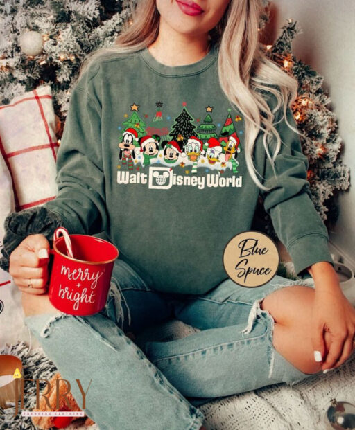 Disney Mickey Minnie Friends Sweatshirt, Mickey and Friends Christmas Sweatshirt, Disneyland Christmas, Merry Christmas Women Sweatshirt