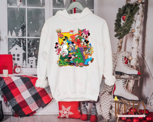 Disney Mickey Mouse And Friends Happy Christmas Shirt, Merry Christmas Tee, Disney Family Christmas Shirt, Disney Holiday Shirt, Disney Xmas