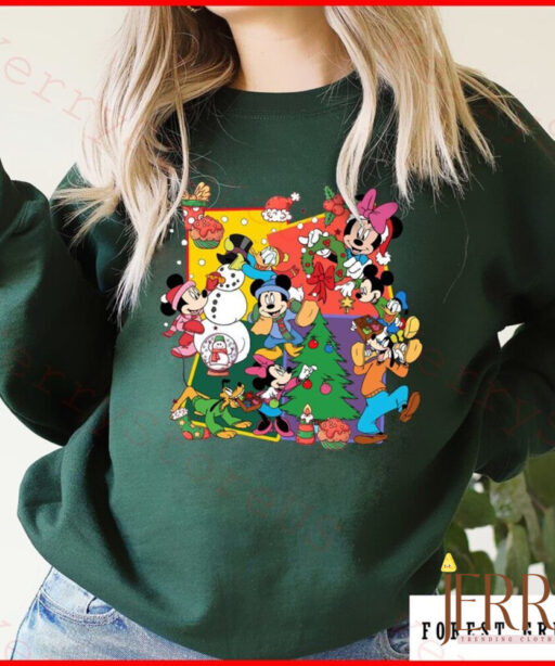 Disney Mickey Mouse And Friends Happy Christmas Shirt, Merry Christmas Tee, Disney Family Christmas Shirt, Disney Holiday Shirt, Disney Xmas