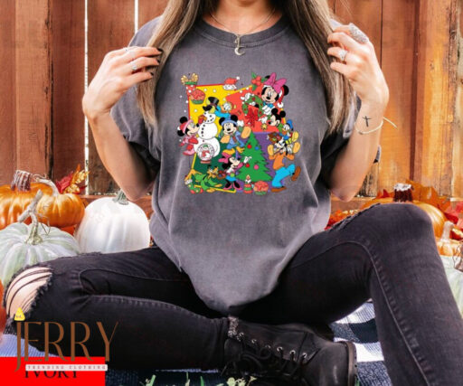 Disney Mickey Mouse And Friends Happy Christmas Shirt, Merry Christmas Tee, Disney Family Christmas Shirt, Disney Holiday Shirt, Disney Xmas