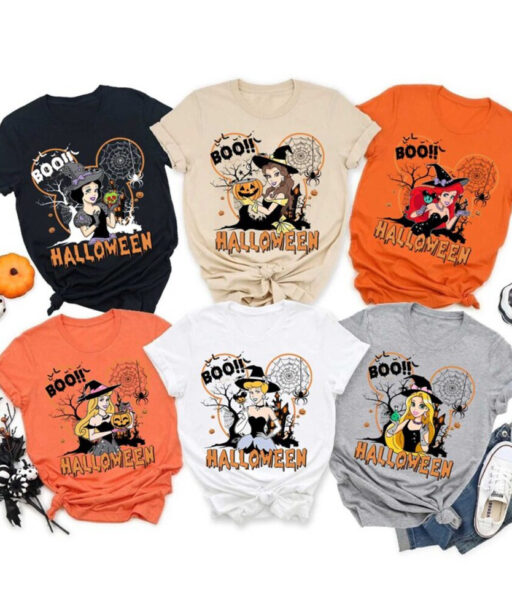 Disney Princess Halloween Shirts, Disneyland Princess Shirts, Disney Princess Shirt, Disney Princess With Pumpkin Shirts, Halloween Princess