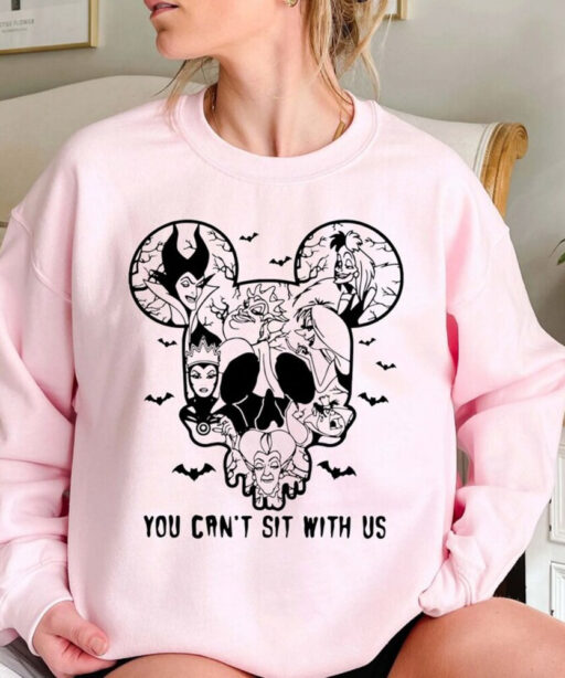 Disney Villains You Can’t Sit With Us Sweatshirt, Halloween Disney Villains Comfort Color Shirt, Disney Witches Shirt,Disney Halloween Shirt