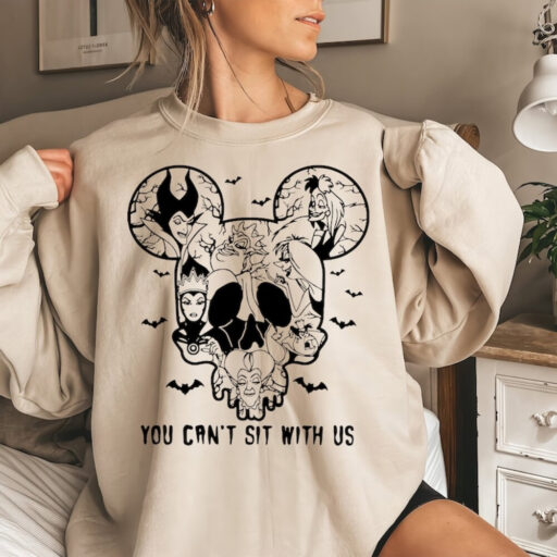 Disney Villains You Can’t Sit With Us Sweatshirt, Halloween Disney Villains Comfort Color Shirt, Disney Witches Shirt,Disney Halloween Shirt