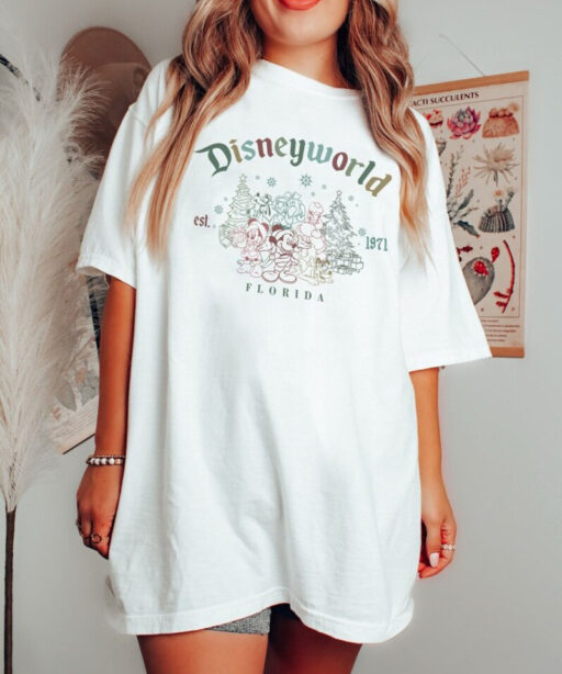 Disney World Christmas Comfort Colors Shirt, Mickey Minnie And Friends Christmas Shirts, Disney Christmas Sweatshirt, Merry Christmas 2023