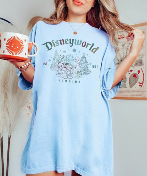 Disney World Christmas Comfort Colors Shirt, Mickey Minnie And Friends Christmas Shirts, Disney Christmas Sweatshirt, Merry Christmas 2023