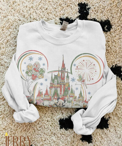 Disney christmas Castle shirt, Mickey and friends, Christmas Party 2023, Magic Disney, Marry and bright, magical time, Retro disneyland xmas