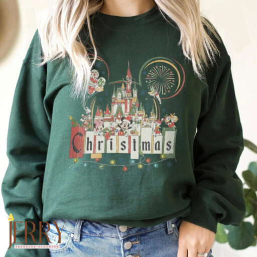 Disney christmas Castle shirt, Mickey and friends, Christmas Party 2023, Magic Disney, Marry and bright, magical time, Retro disneyland xmas