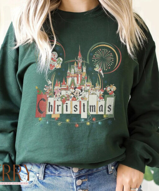 Disney christmas Castle shirt, Mickey and friends, Christmas Party 2023, Magic Disney, Marry and bright, magical time, Retro disneyland xmas