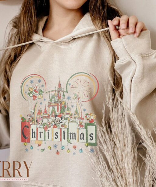 Disney christmas Castle shirt, Mickey and friends, Christmas Party 2023, Magic Disney, Marry and bright, magical time, Retro disneyland xmas