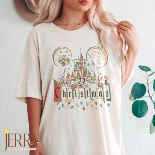 Disney christmas Castle shirt, Mickey and friends, Christmas Party 2023, Magic Disney, Marry and bright, magical time, Retro disneyland xmas