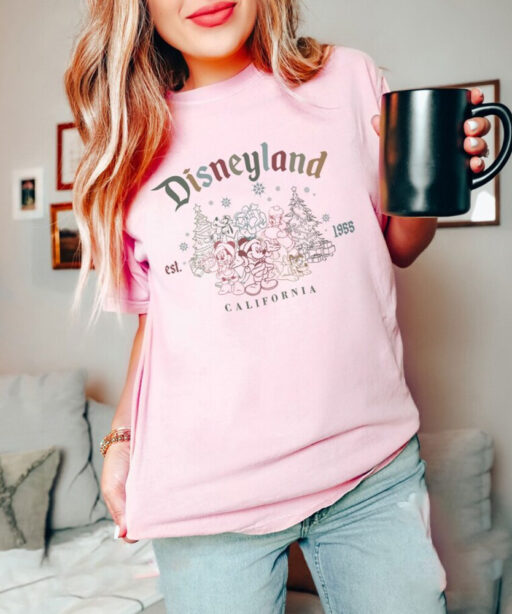 Disneyland Est 1955 Christmas Comfort Colors Shirt, Mickey Minnie And Friends Christmas Shirts, Mickey Christmas Shirt, Merry Christmas 2023