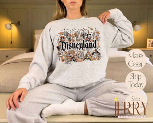 Disneyland Halloween Sweatshirt, Retro Mickey and Friends Skeleton Sweatshirt, Disneyland Park Halloween, Disney Family Halloween Party 2023