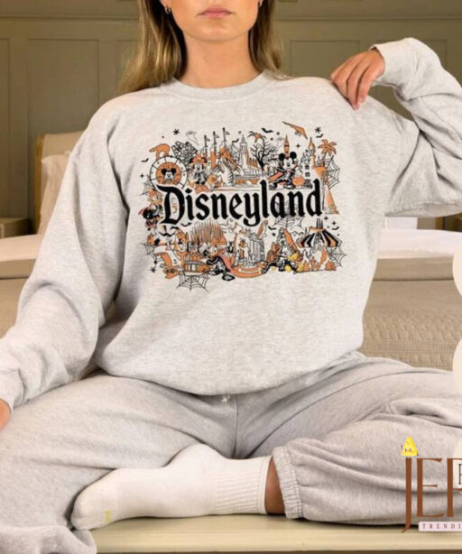 Disneyland Halloween Sweatshirt, Retro Mickey and Friends Skeleton Sweatshirt, Disneyland Park Halloween, Disney Family Halloween Party 2023
