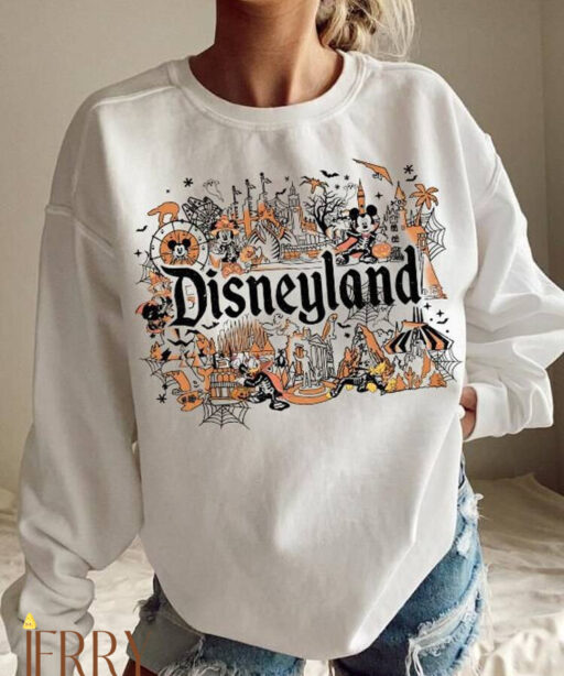 Disneyland Halloween Sweatshirt, Retro Mickey and Friends Skeleton Sweatshirt, Disneyland Park Halloween, Disney Family Halloween Party 2023