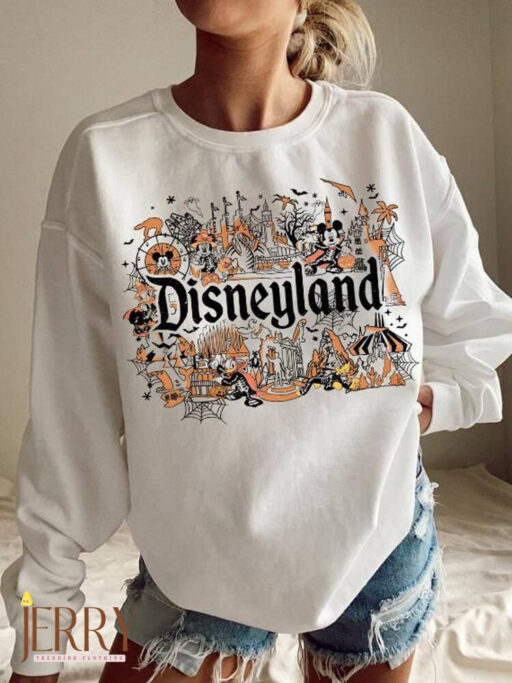 Disneyland Halloween Sweatshirt, Retro Mickey and Friends Skeleton Sweatshirt, Disneyland Park Halloween, Disney Family Halloween Party 2023