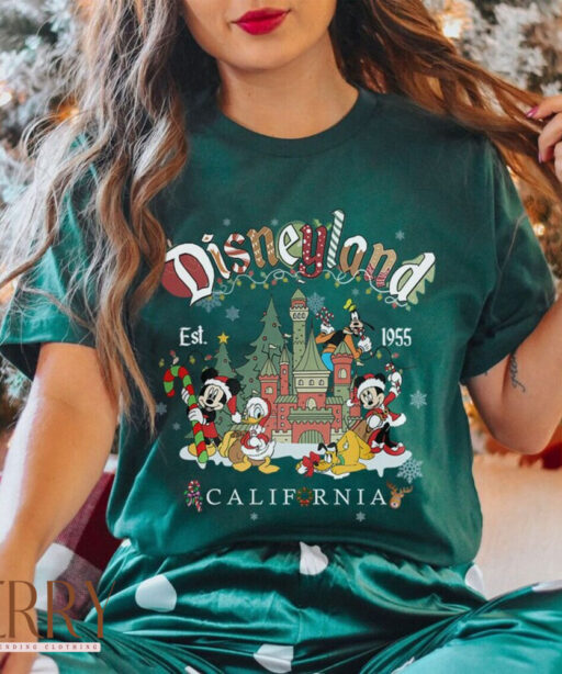 Disneyland Mickey and mouse shirt, Christmas Disney shirt, vintage disney christmas tree, Mickey and minie, Disney xmas, tis the season