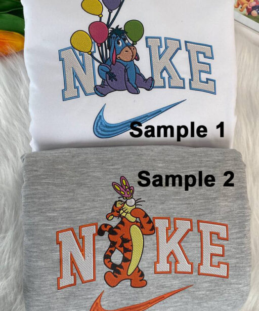 Eeyore And Tigger Disney Nike Embroidered Sweatshirts