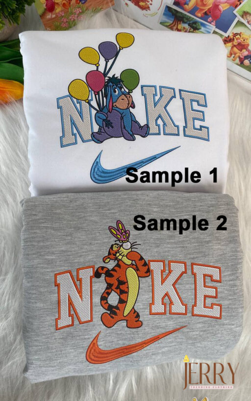 Eeyore And Tigger Disney Nike Embroidered Sweatshirts