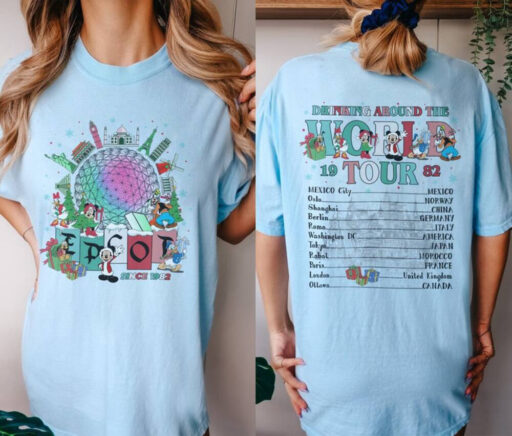 Epcot Christmas Shirt, Epcot world tour Christmas shirt, Mickey And Friends, Drinking Around the World Tshirt, Mickey Christmas Shirt