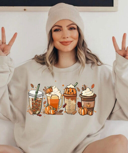 Fall Coffee Shirt, Halloween Coffee Shirt, Cute Pumpkin Latte Shirt, Pumpkin Spice Latte Shirt, Coffee Lover Halloween Shirt,Halloween Shirt