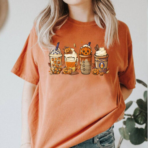 Fall Coffee Shirt, Halloween Coffee Shirt, Cute Pumpkin Latte Shirt, Pumpkin Spice Latte Shirt, Coffee Lover Halloween Shirt,Halloween Shirt