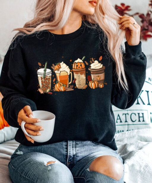 Fall Coffee Shirt, Halloween Coffee Shirt, Cute Pumpkin Latte Shirt, Pumpkin Spice Latte Shirt, Coffee Lover Halloween Shirt,Halloween Shirt