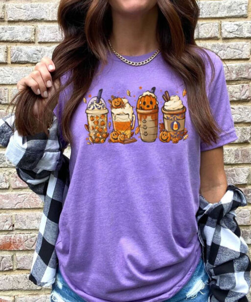 Fall Coffee Shirt, Halloween Coffee Shirt, Cute Pumpkin Latte Shirt, Pumpkin Spice Latte Shirt, Coffee Lover Halloween Shirt,Halloween Shirt