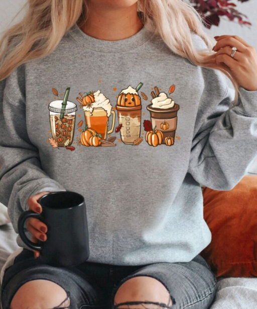 Fall Coffee Shirt, Halloween Coffee Shirt, Cute Pumpkin Latte Shirt, Pumpkin Spice Latte Shirt, Coffee Lover Halloween Shirt,Halloween Shirt