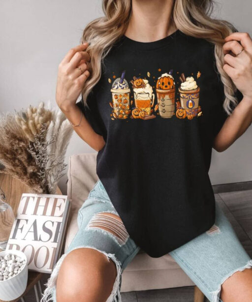 Fall Coffee Shirt, Halloween Coffee Shirt, Cute Pumpkin Latte Shirt, Pumpkin Spice Latte Shirt, Coffee Lover Halloween Shirt,Halloween Shirt