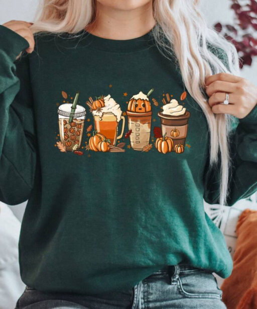 Fall Coffee Shirt, Halloween Coffee Shirt, Cute Pumpkin Latte Shirt, Pumpkin Spice Latte Shirt, Coffee Lover Halloween Shirt,Halloween Shirt