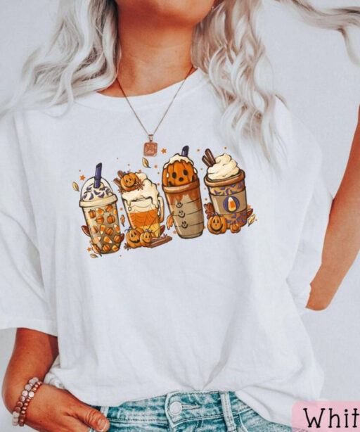 Fall Coffee Shirt, Halloween Coffee Shirt, Cute Pumpkin Latte Shirt, Pumpkin Spice Latte Shirt, Coffee Lover Halloween Shirt,Halloween Shirt