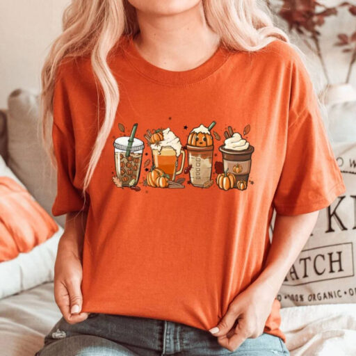 Fall Coffee Shirt, Halloween Coffee Shirt, Cute Pumpkin Latte Shirt, Pumpkin Spice Latte Shirt, Coffee Lover Halloween Shirt,Halloween Shirt