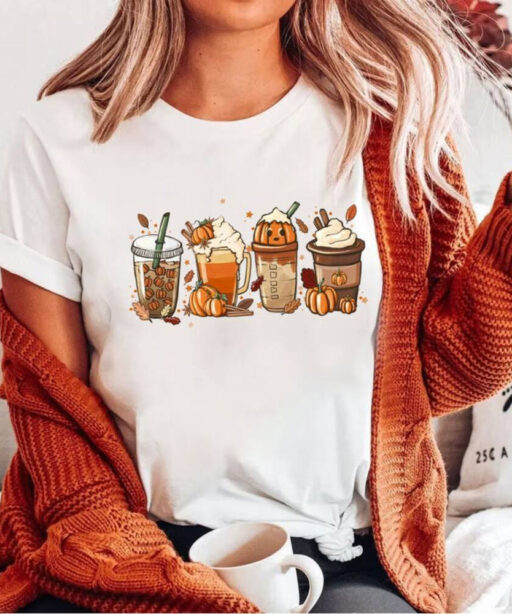 Fall Coffee Shirt, Halloween Coffee Shirt, Cute Pumpkin Latte Shirt, Pumpkin Spice Latte Shirt, Coffee Lover Halloween Shirt,Halloween Shirt