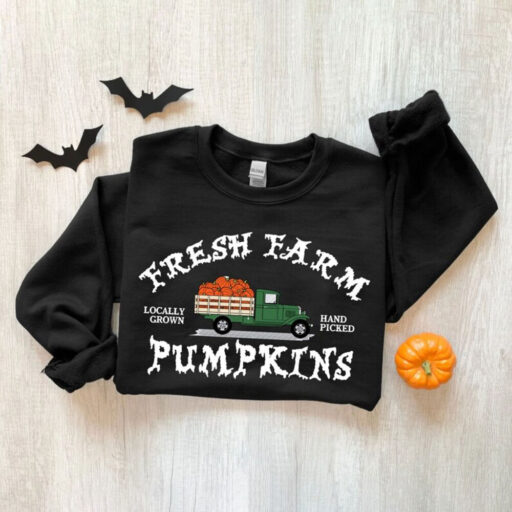 Farm Fresh Pumpkin Sweatshirt, Fall Crewneck Sweatshirt, Pumpkin Shirt, Fall Sweater, Pumpkin Patch Sweatshirt, Womens Fall Shirt, Fall Gift