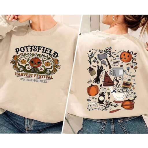 Front and Back Print Pottsfield Harvest Festival Shirt, Gift For Autumn Harvest sweatshirt harvest Vegetables shirt Harvest Festival Apparel