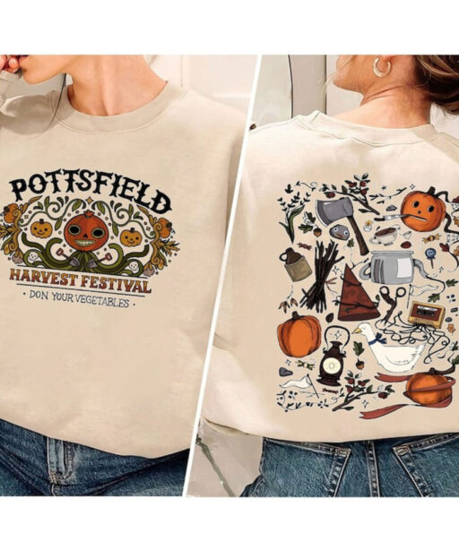 Front and Back Print Pottsfield Harvest Festival Shirt, Gift For Autumn Harvest sweatshirt harvest Vegetables shirt Harvest Festival Apparel
