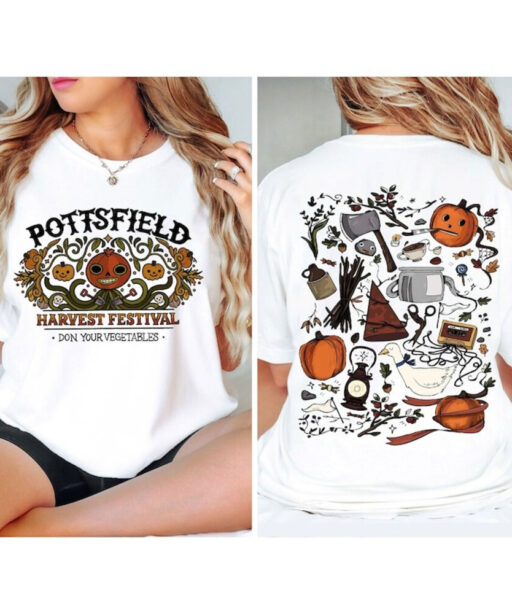 Front and Back Print Pottsfield Harvest Festival Shirt, Gift For Autumn Harvest sweatshirt harvest Vegetables shirt Harvest Festival Apparel