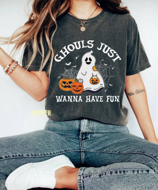 Funny Ghouls Just Wanna Have Fun Sweatshirt, Retro Ghost Boo Comfort Color Shirt, Let's Go Ghouls, Disney Halloween Shirt, Disney Halloween