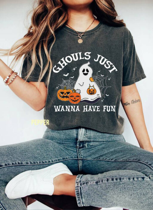Funny Ghouls Just Wanna Have Fun Sweatshirt, Retro Ghost Boo Comfort Color Shirt, Let's Go Ghouls, Disney Halloween Shirt, Disney Halloween
