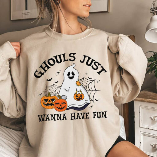 Funny Ghouls Just Wanna Have Fun Sweatshirt, Retro Ghost Boo Comfort Color Shirt, Let's Go Ghouls, Disney Halloween Shirt, Disney Halloween