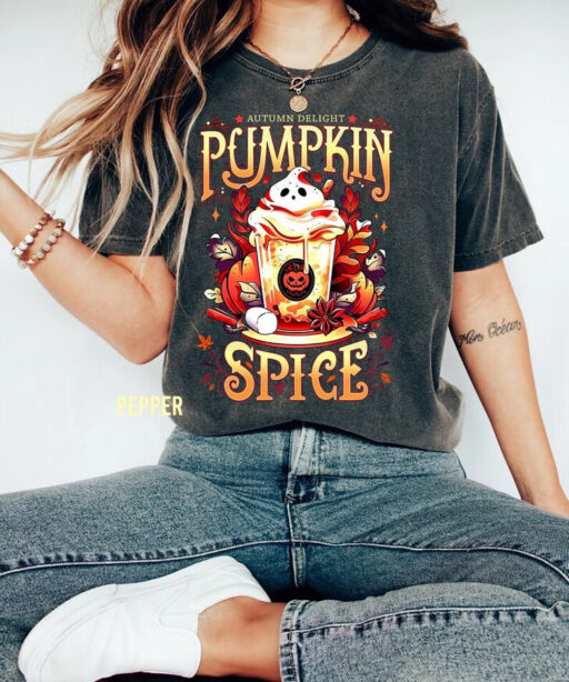 Funny Halloween Pumpkin Spice Sweater, Retro Halloweentown Comfort Color Shirt, Spooky Season Shirt, Disney Halloween Shirt,Disney Halloween