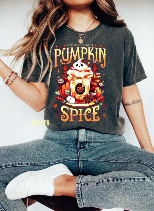 Funny Halloween Pumpkin Spice Sweater, Retro Halloweentown Comfort Color Shirt, Spooky Season Shirt, Disney Halloween Shirt,Disney Halloween