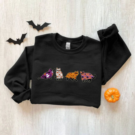 Ghost Cat Shirt, Halloween Cat Shirt, Black Cat Sweatshirt, Cool Halloween Cat Shirt, Cat Lover Shirt, Black Cat Shirt, Spooky Season Shirt