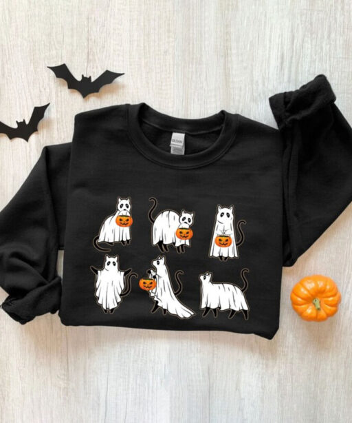 Ghost Cat Shirt, Сute Ghost Cat t-shirt, Ghost Cat t-shirt, Cat Lovers Shirt, Iprintasty Halloween, Halloween Cat T-shirt, Spooky Season