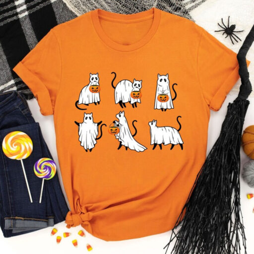 Ghost Cat Shirt, Сute Ghost Cat t-shirt, Ghost Cat t-shirt, Cat Lovers Shirt, Iprintasty Halloween, Halloween Cat T-shirt, Spooky Season