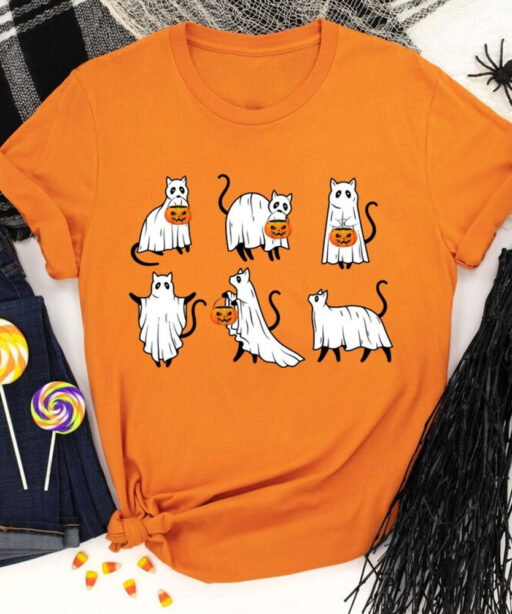 Ghost Cat Shirt, Сute Ghost Cat t-shirt, Ghost Cat t-shirt, Cat Lovers Shirt, Iprintasty Halloween, Halloween Cat T-shirt, Spooky Season