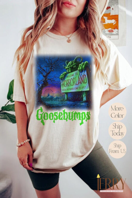 Goosebump Vintage Shirt, 90s Halloween Shirt, Halloween Shirt, Horror Halloween Movie, Goosebumps Horrorland Comfort T-Shirt